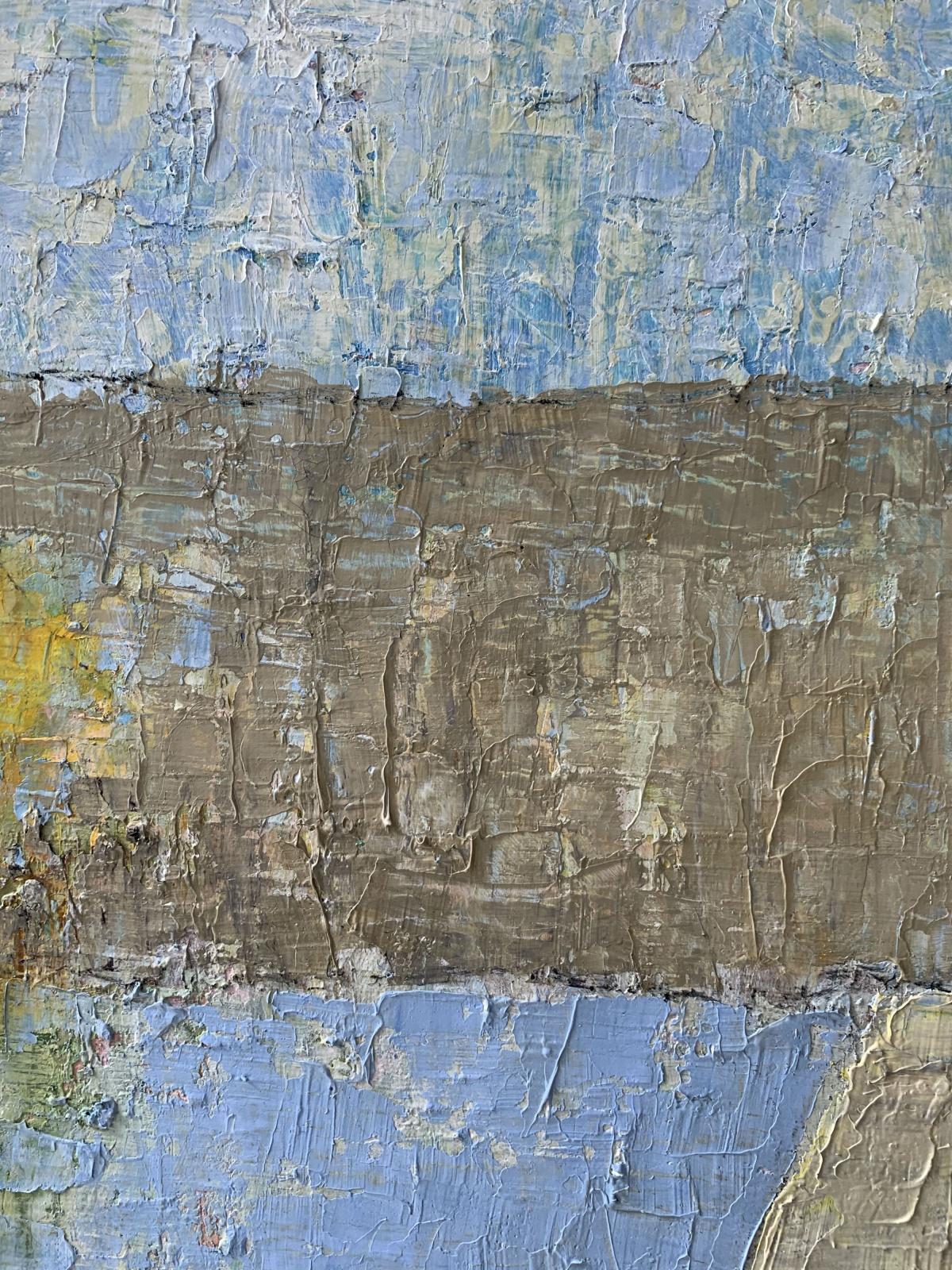 abstraction des bleus - XXIe siècle, peinture à l'huile abstraite contemporaine en vente 1