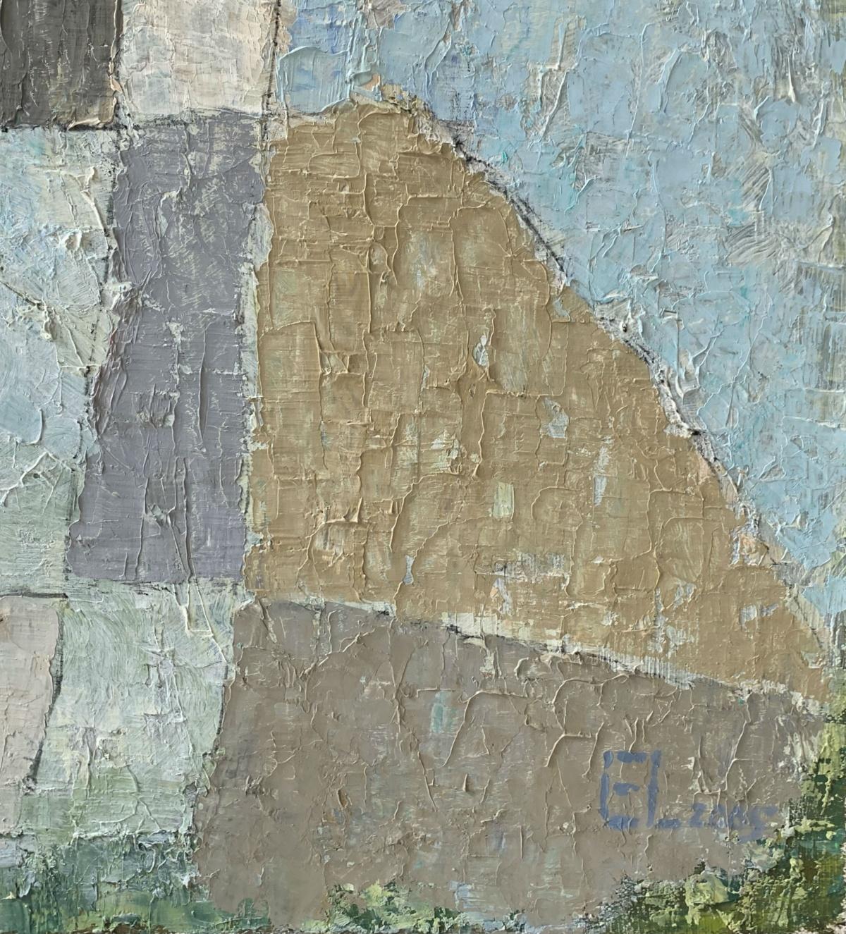 abstraction des bleus - XXIe siècle, peinture à l'huile abstraite contemporaine en vente 2