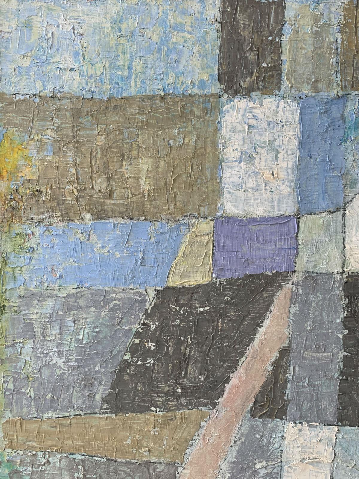 Grigiore dell'amore - XXI secolo, Pittura ad olio contemporanea, Astrazione geometrica in vendita 2