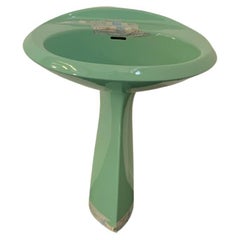Vintage Ellisse Sea Green Washbasin by Gio Ponti for Ideal Standard, 1970s