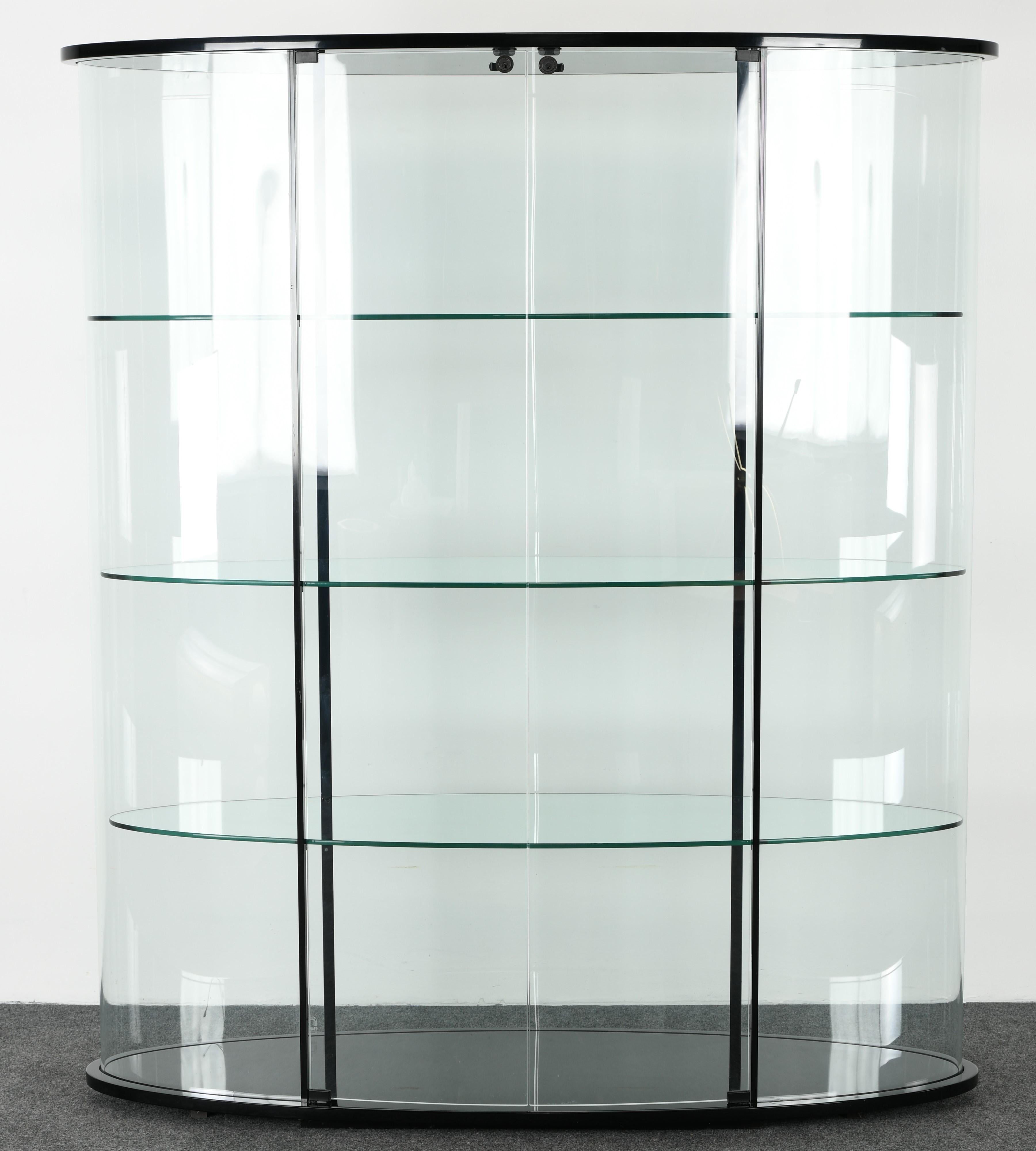 oval glass cabinet