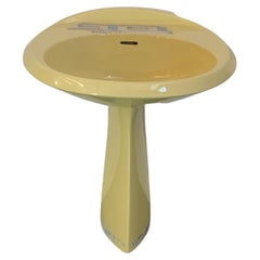 Retro Ellisse Yellow Washbasin by Gio Ponti for Ideal Standard, 1970s