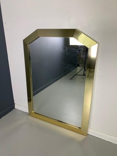 Ello 1980s Arched Brass Framed Mirror Mid Century