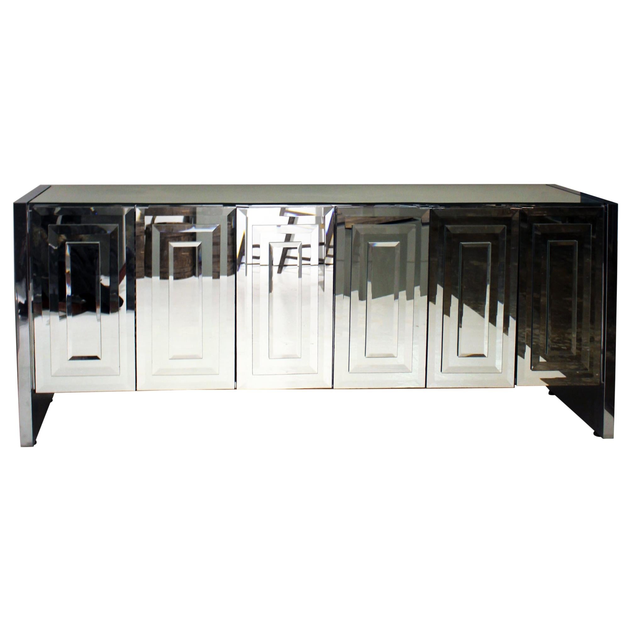 Ello 6 Door Mirrored Credenza