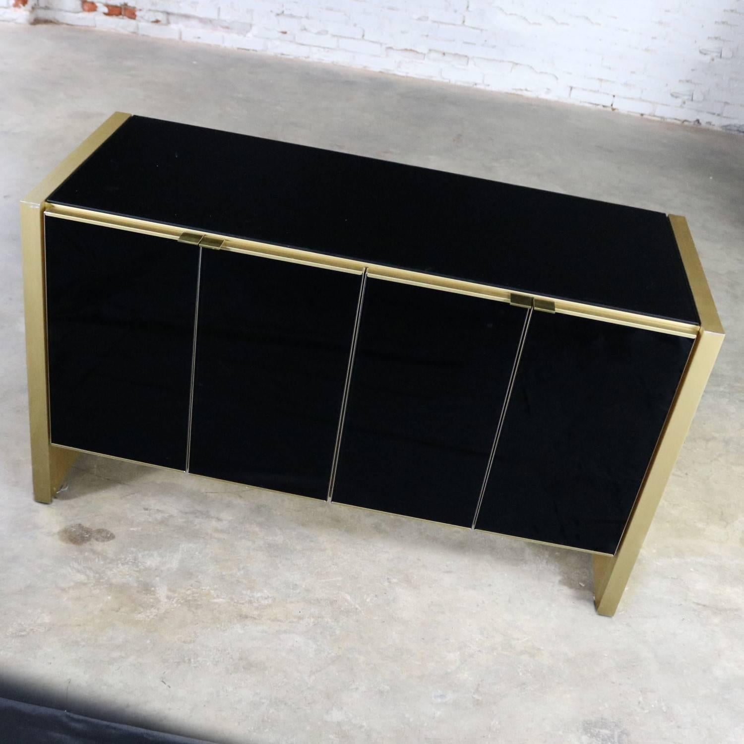 black and gold credenza