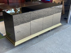 ELLO Bronze Mirrored Sideboard on Brass Molded Base