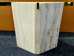 Ello Italian Travertine Marble & Glass Dining Table