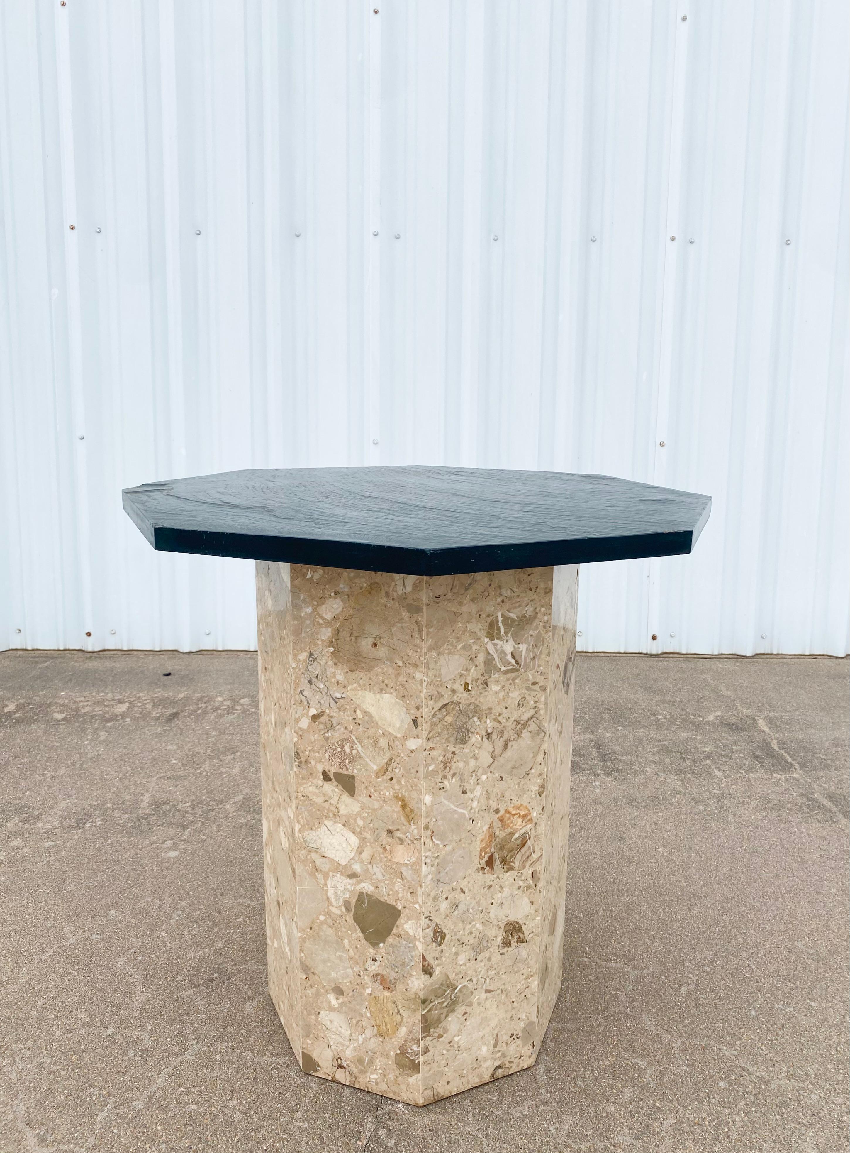 Ello Marble + Slate Octagonal Game Table For Sale 5