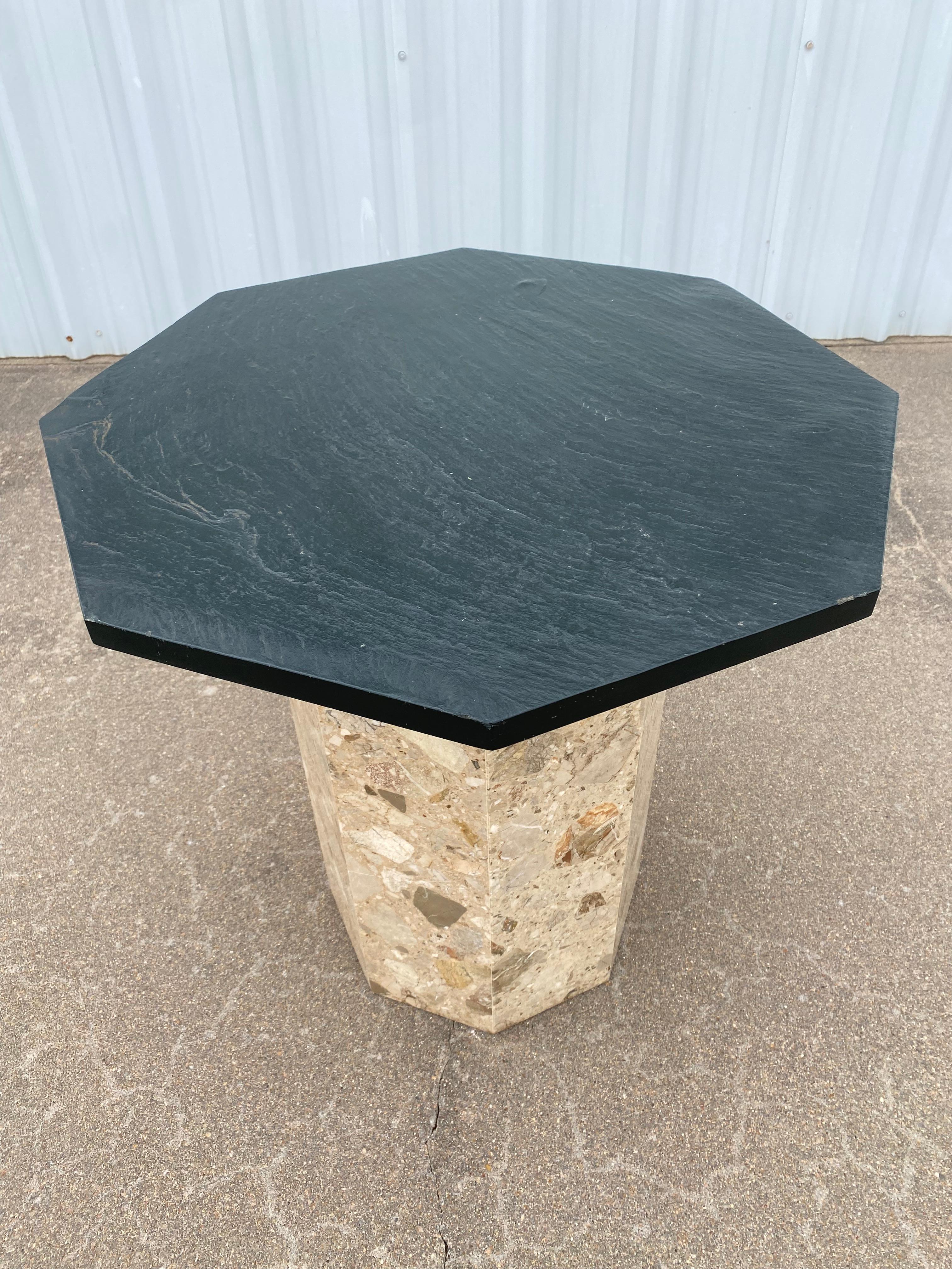 Ello Marble + Slate Octagonal Game Table For Sale 6