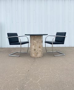 Ello Octagonal Game Table, Slate Top & Marble Base, Modern 1980s