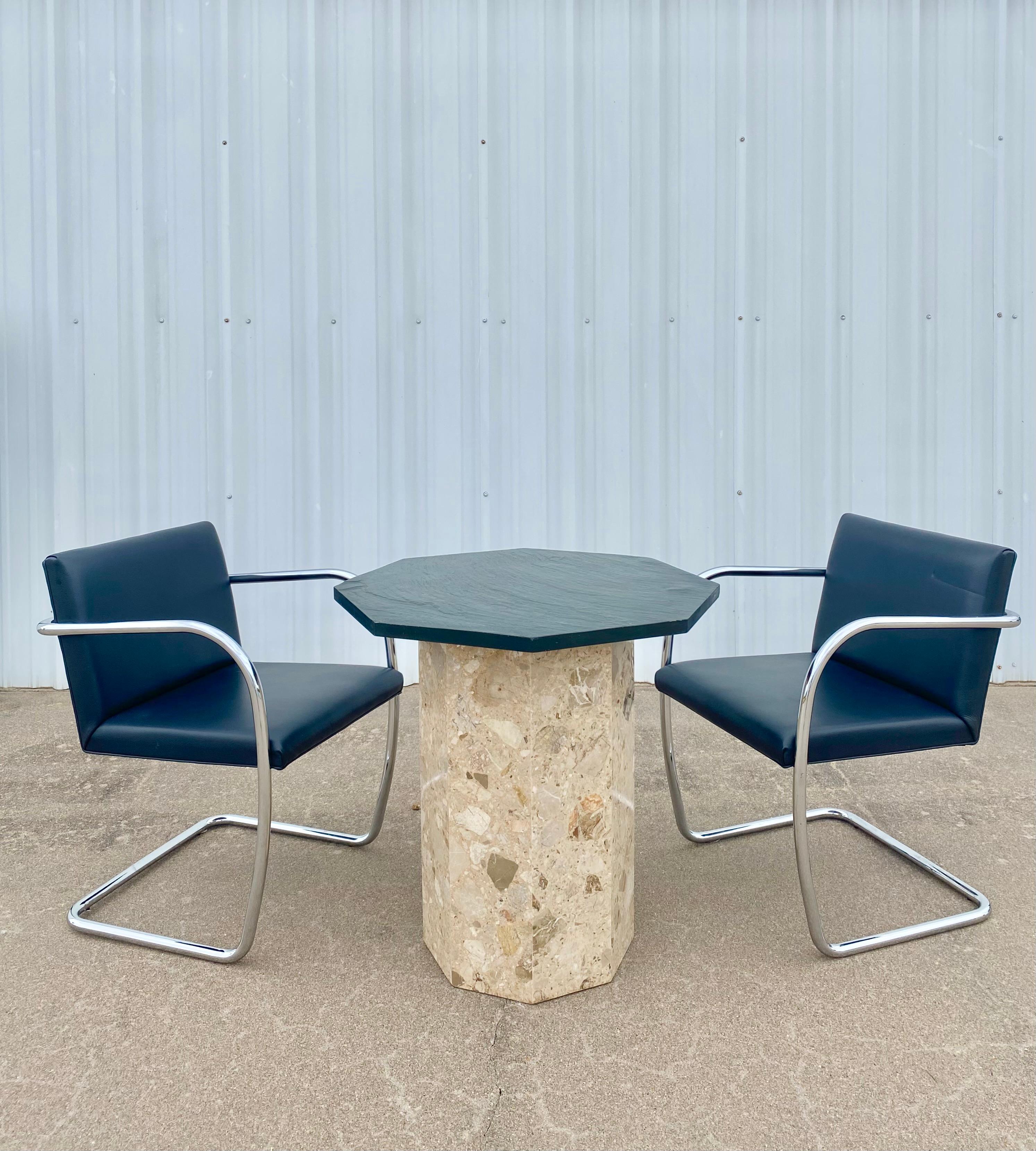 American Ello Marble + Slate Octagonal Game Table For Sale