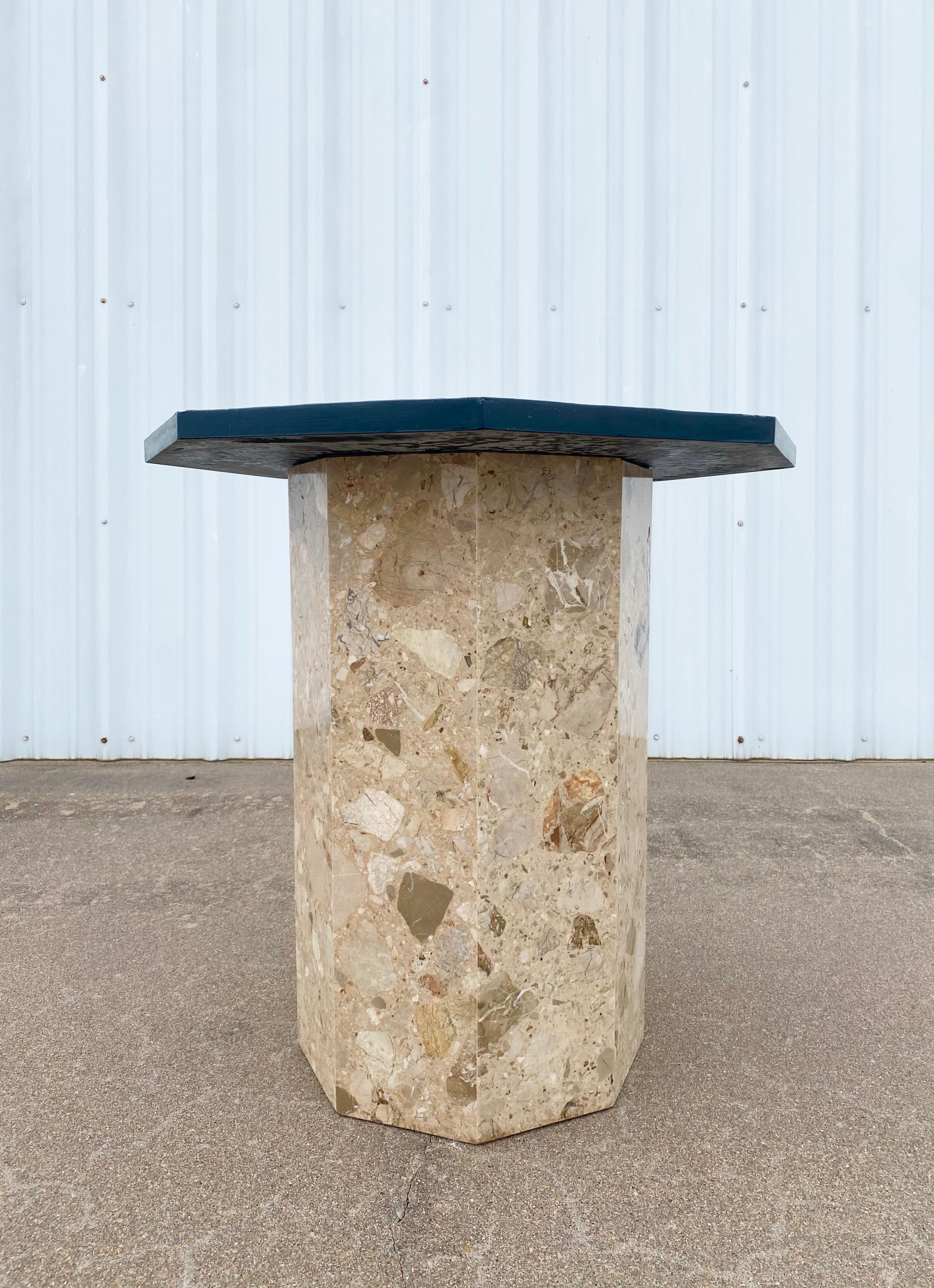 Ello Marble + Slate Octagonal Game Table For Sale 1
