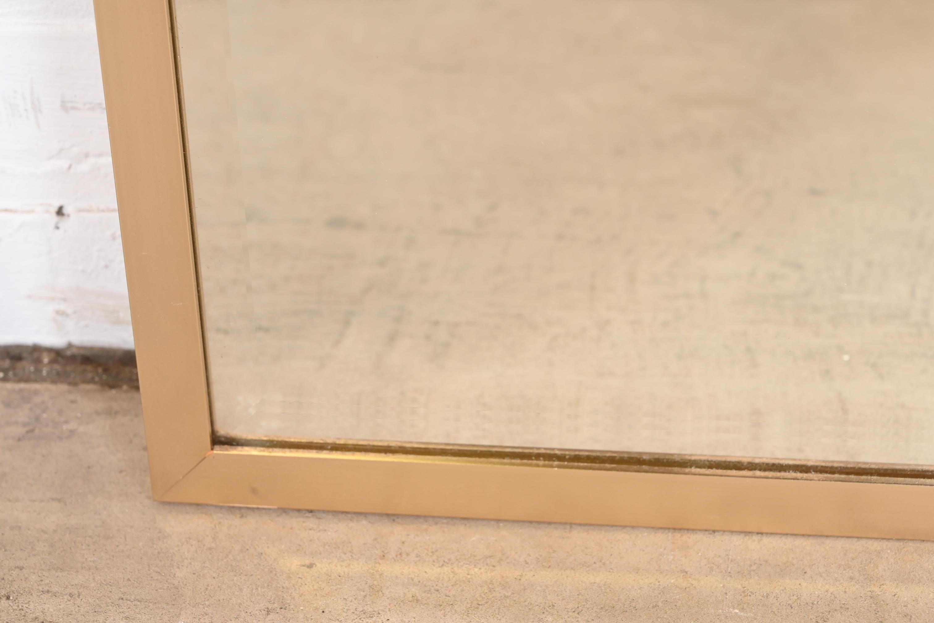 Ello Mid-Century Modern Brass Finish Framed Tall Beveled Wall Mirror, 1970s 3