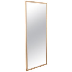 Ello Mid-Century Modern Brass Finish Framed Tall Beveled Wall Mirror, 1970s
