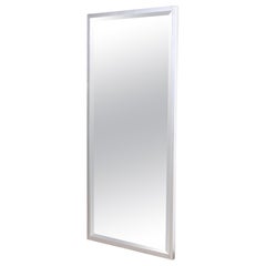 Ello Mid-Century Modern Chrome Finish Framed Tall Beveled Wall Mirror, 1970s