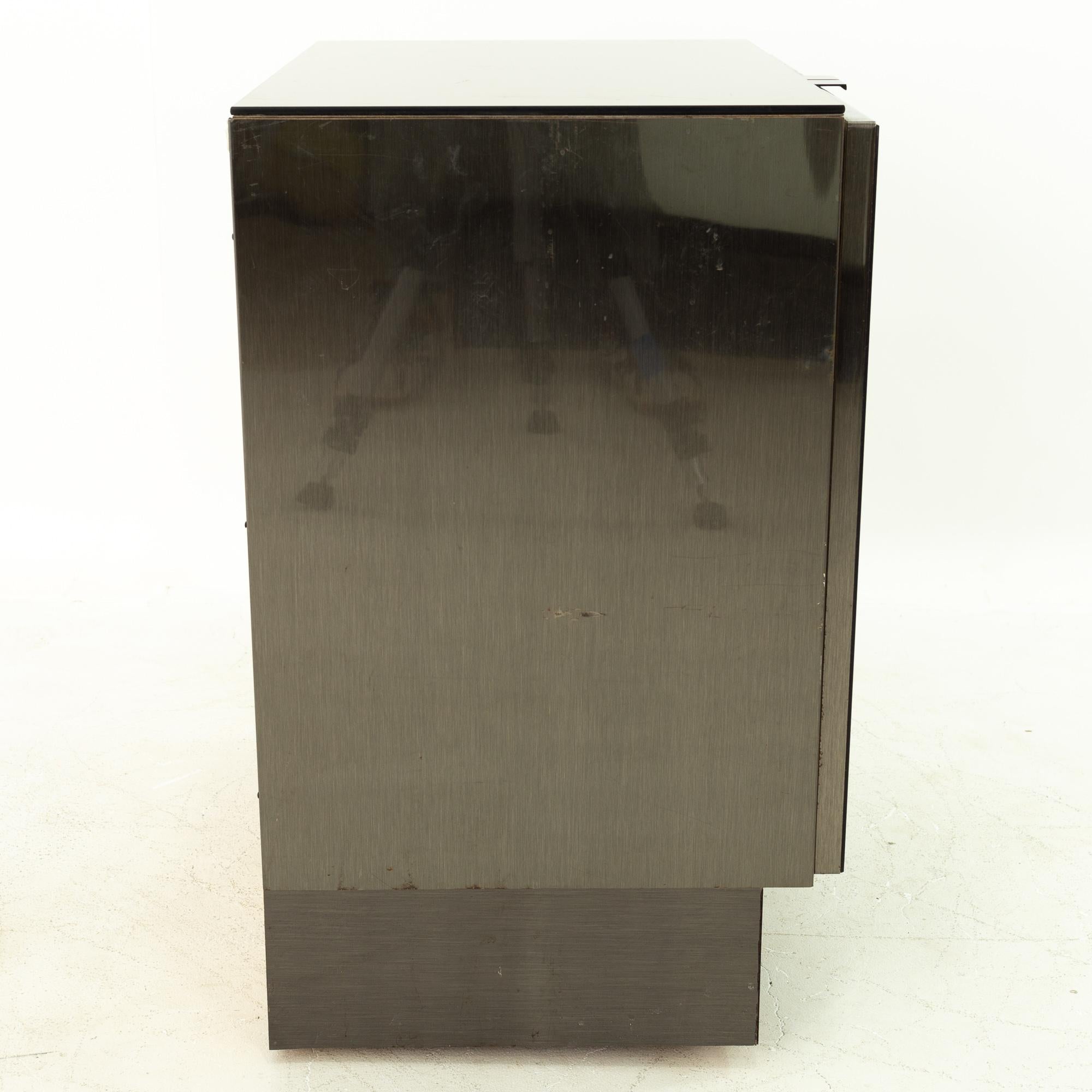Ello Mid Century Smoke Mirrored Nightstand In Good Condition In Countryside, IL