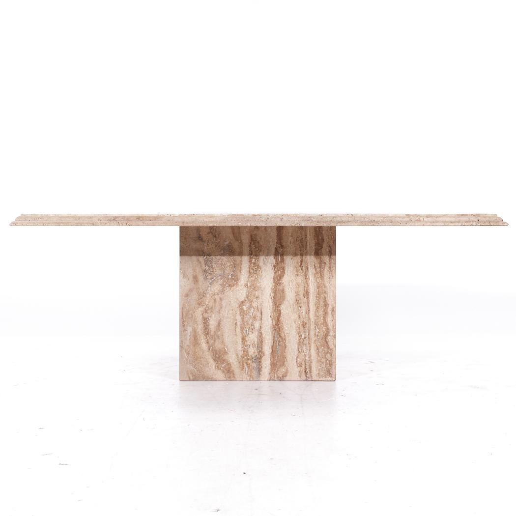 Table de salle à manger Ello mi-siècle en travertin Bon état - En vente à Countryside, IL