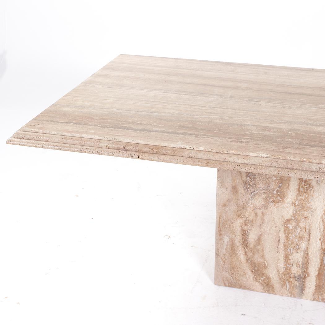 Travertin Table de salle à manger Ello mi-siècle en travertin en vente