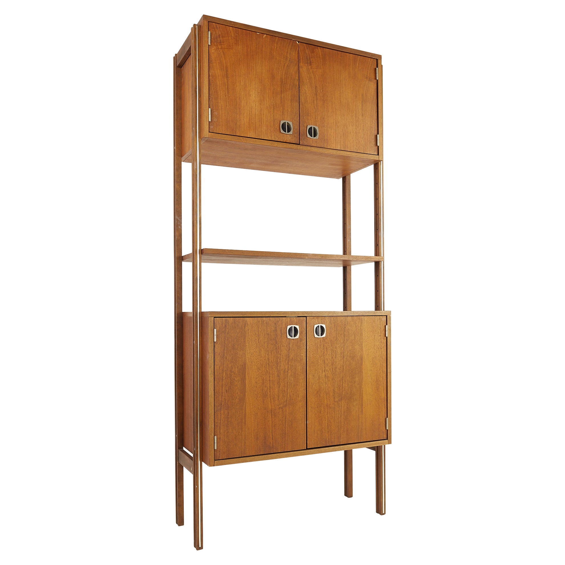 Ello Mid Century Walnut Free Standing Wall Unit