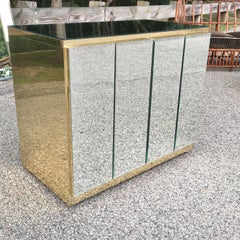 ELLO Mirror and Brass Bar Cabinet by O. B. Solie