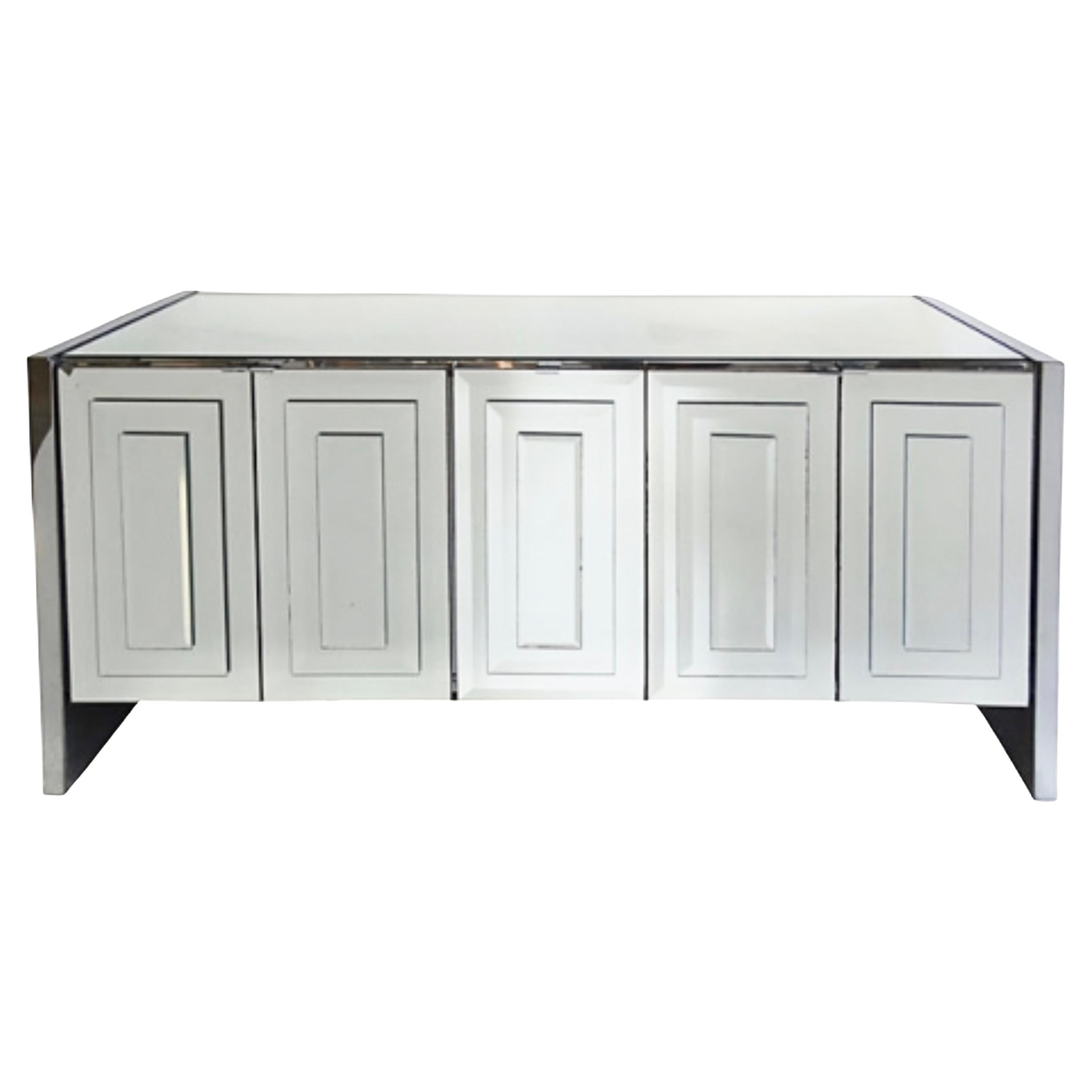 Ello Mirrored Five Door Sideboard by O. B. Solie For Sale