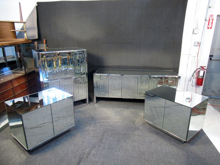 Ello Mirrored Glass Bedroom Set For Sale at 1stDibs ello furniture, glass bedroom sets