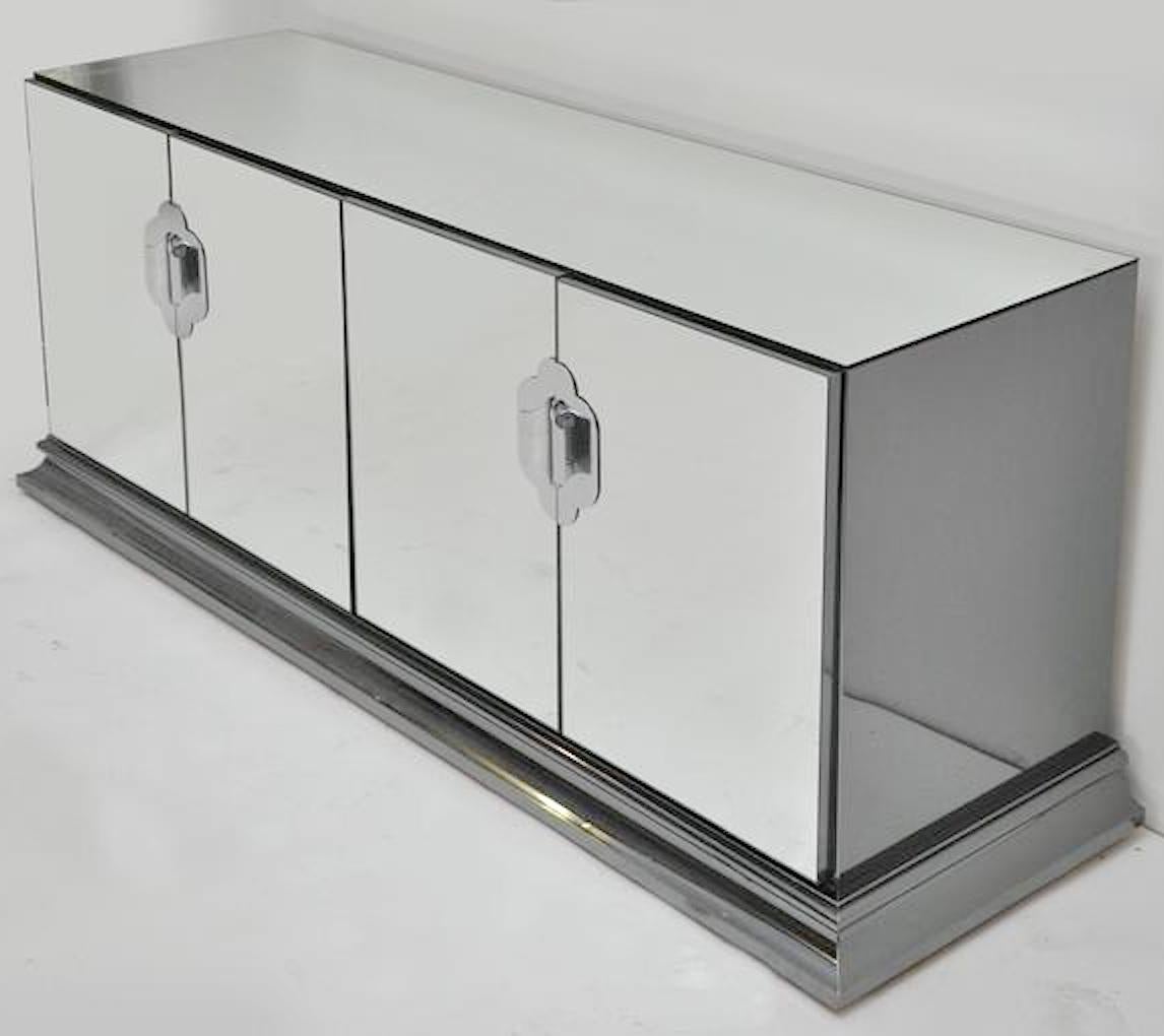 Ello Mirrored Sideboard with Chrome Base and Hardware by O. B. Solie 4