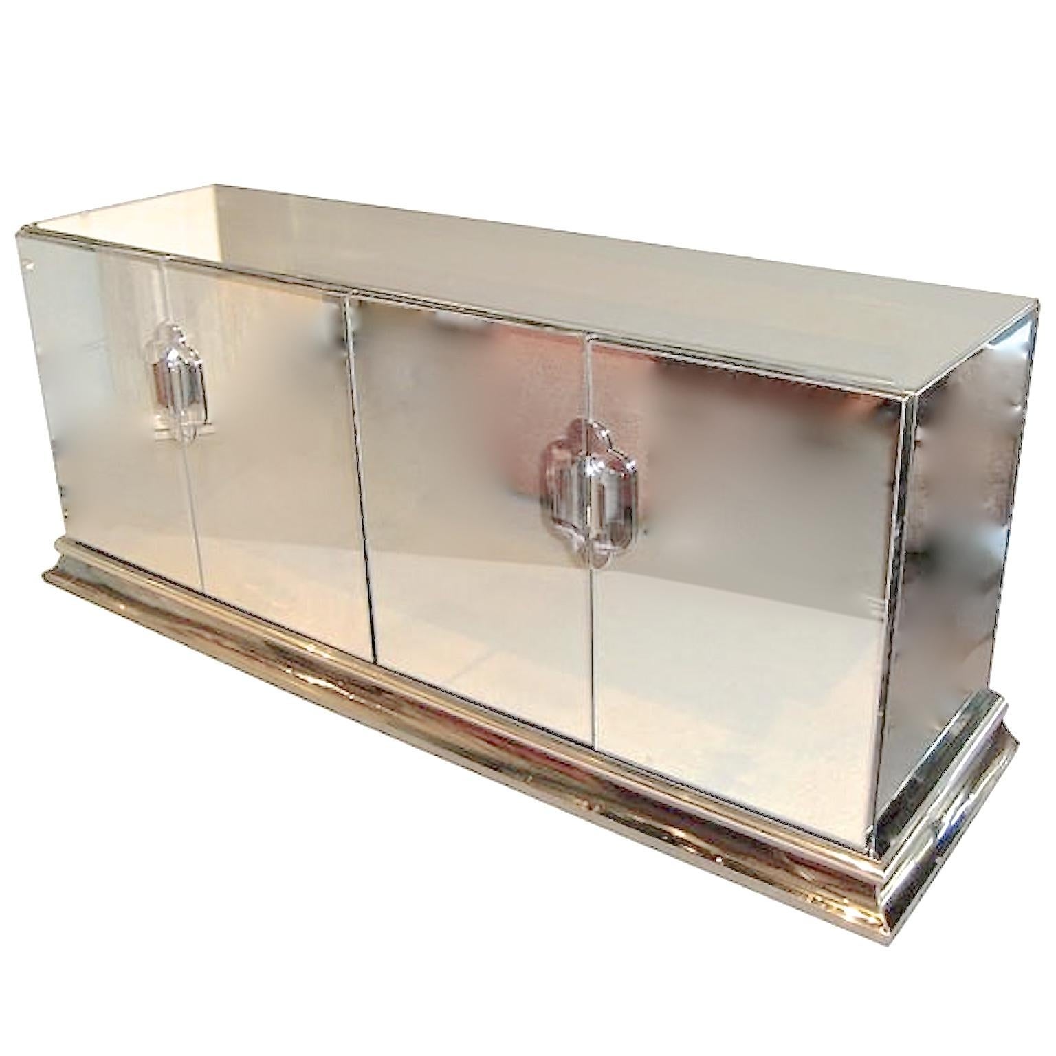 Ello Mirrored Sideboard with Chrome Base and Hardware by O. B. Solie 9