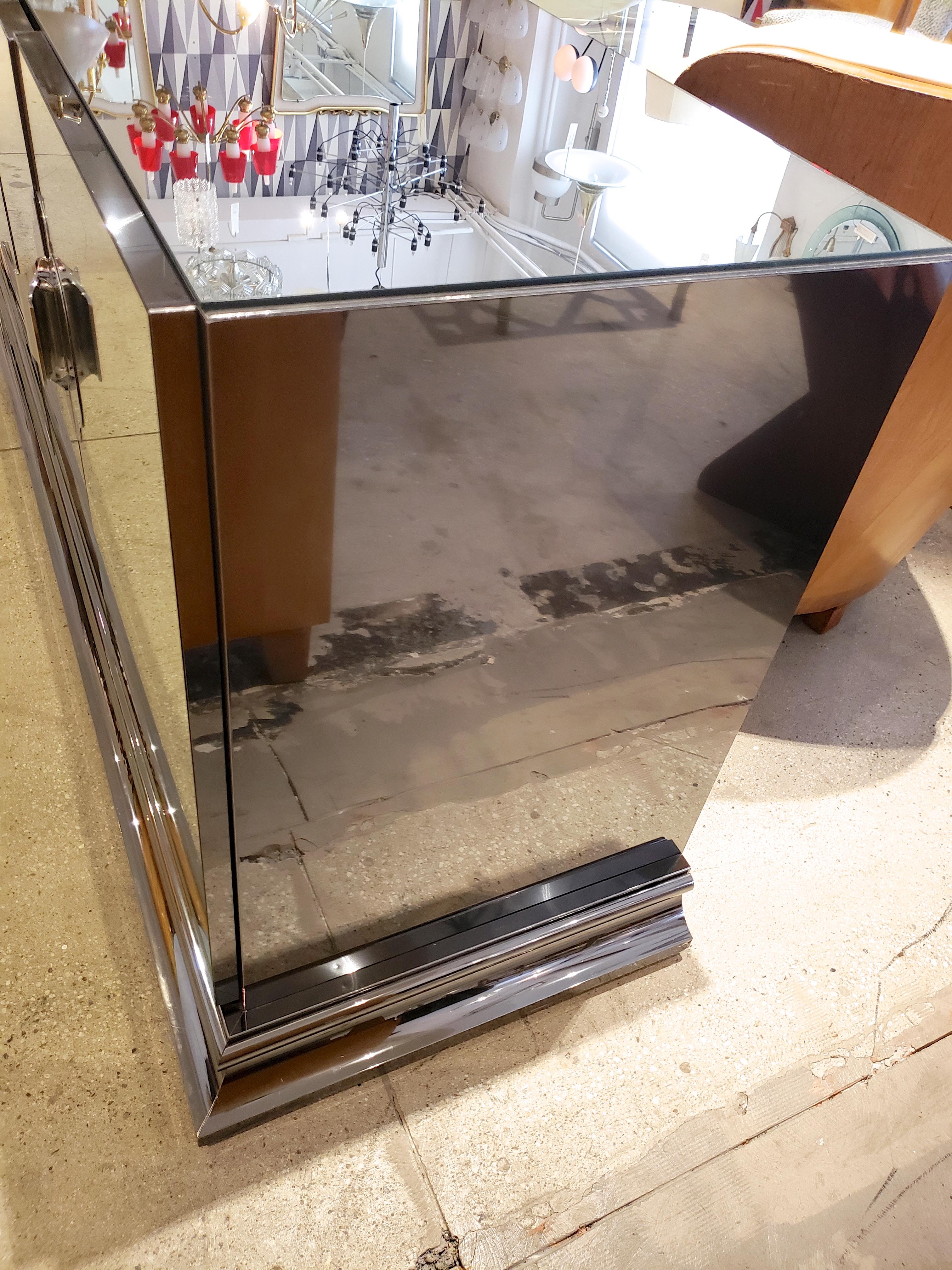 Ello Mirrored Sideboard with Chrome Base and Hardware by O. B. Solie 2