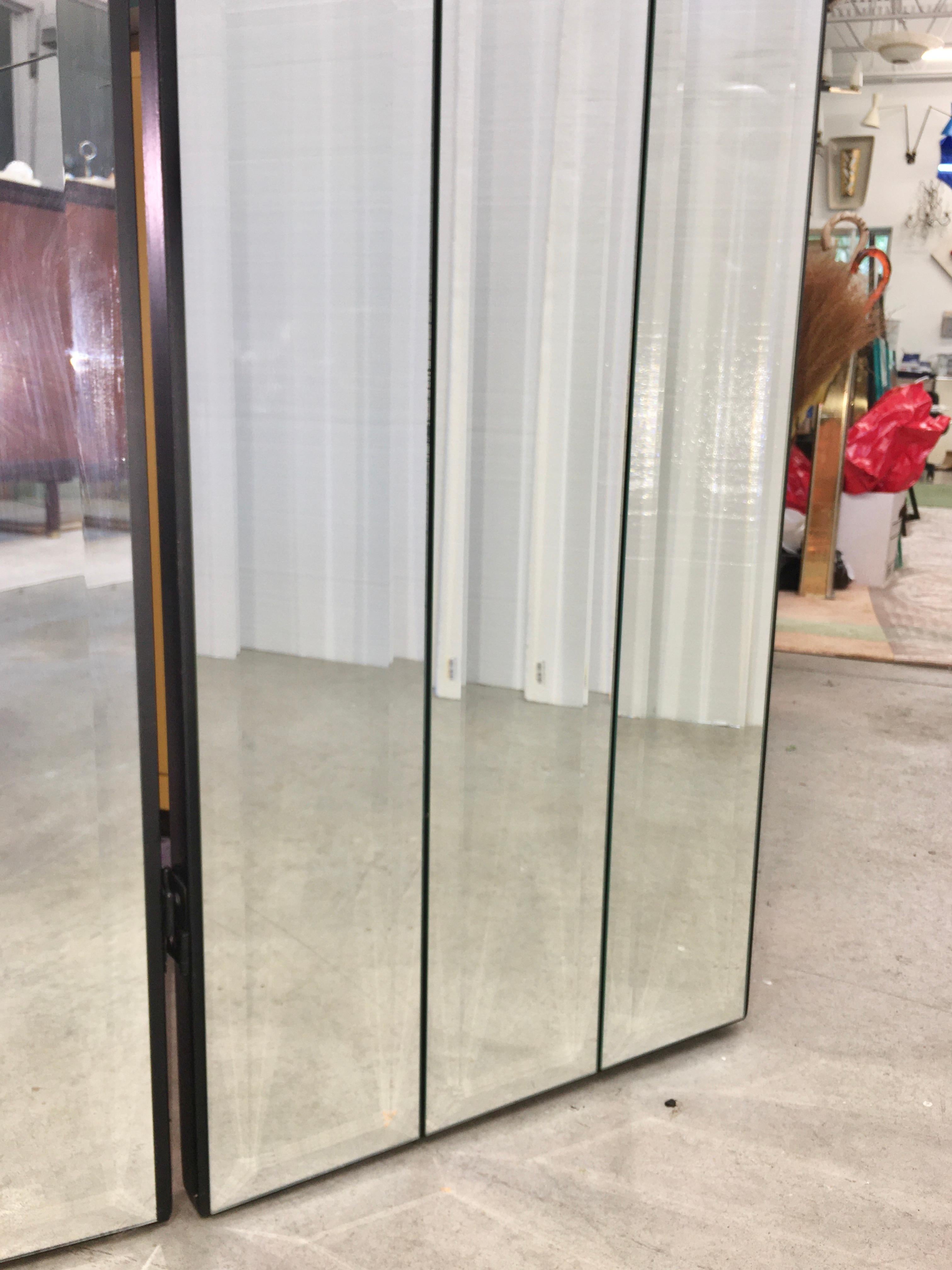 Ello Mirrored Three-Panel Folding Screen or Room Divider 1