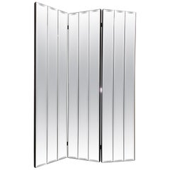 Ello Mirrored Three-Panel Folding Screen or Room Divider