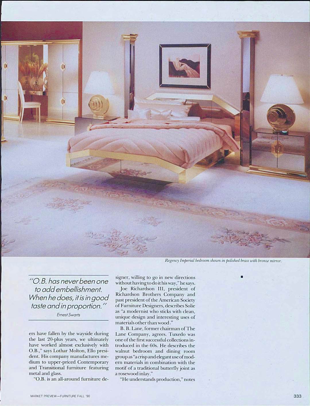 Fin du 20e siècle Miroir impérial Regency Ello Queen Bed  en vente