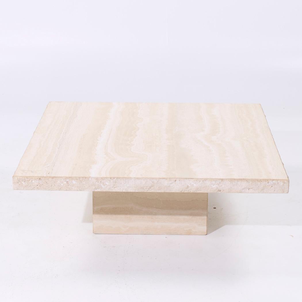 Table basse en travertin style Ello Mid Century Bon état - En vente à Countryside, IL