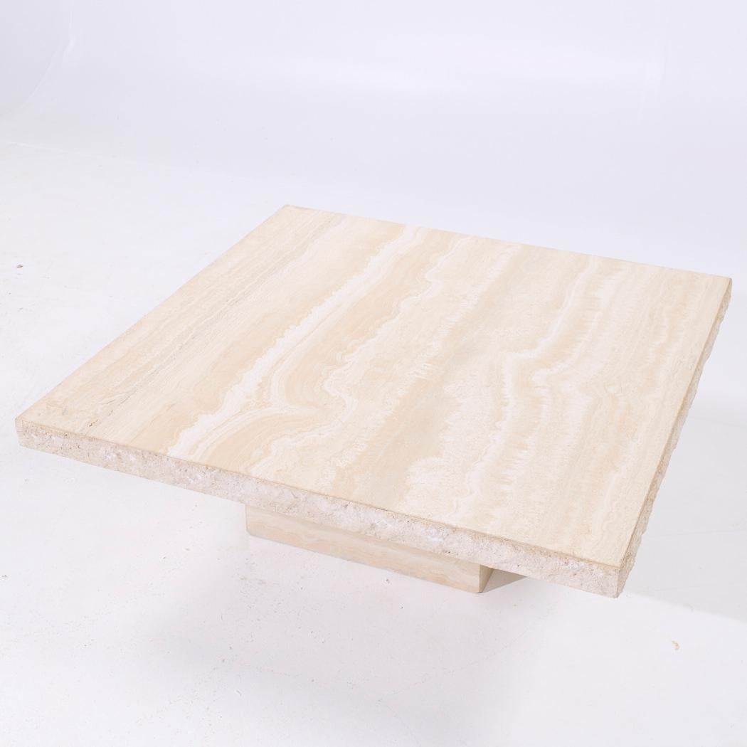 Travertin Table basse en travertin style Ello Mid Century en vente