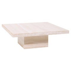 Vintage Ello Style Mid Century Travertine Coffee Table