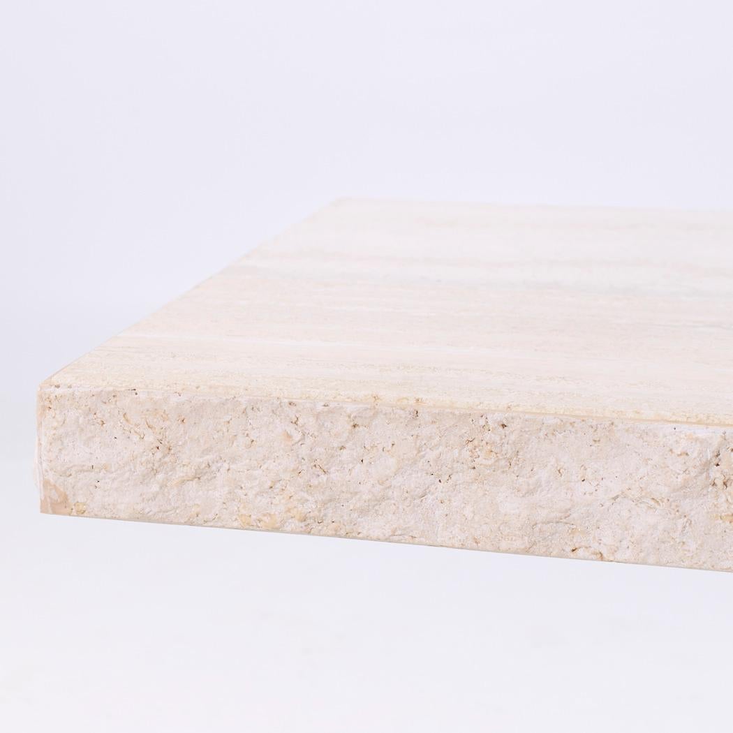 Ello Style Mid Century Travertine Console Table For Sale 1