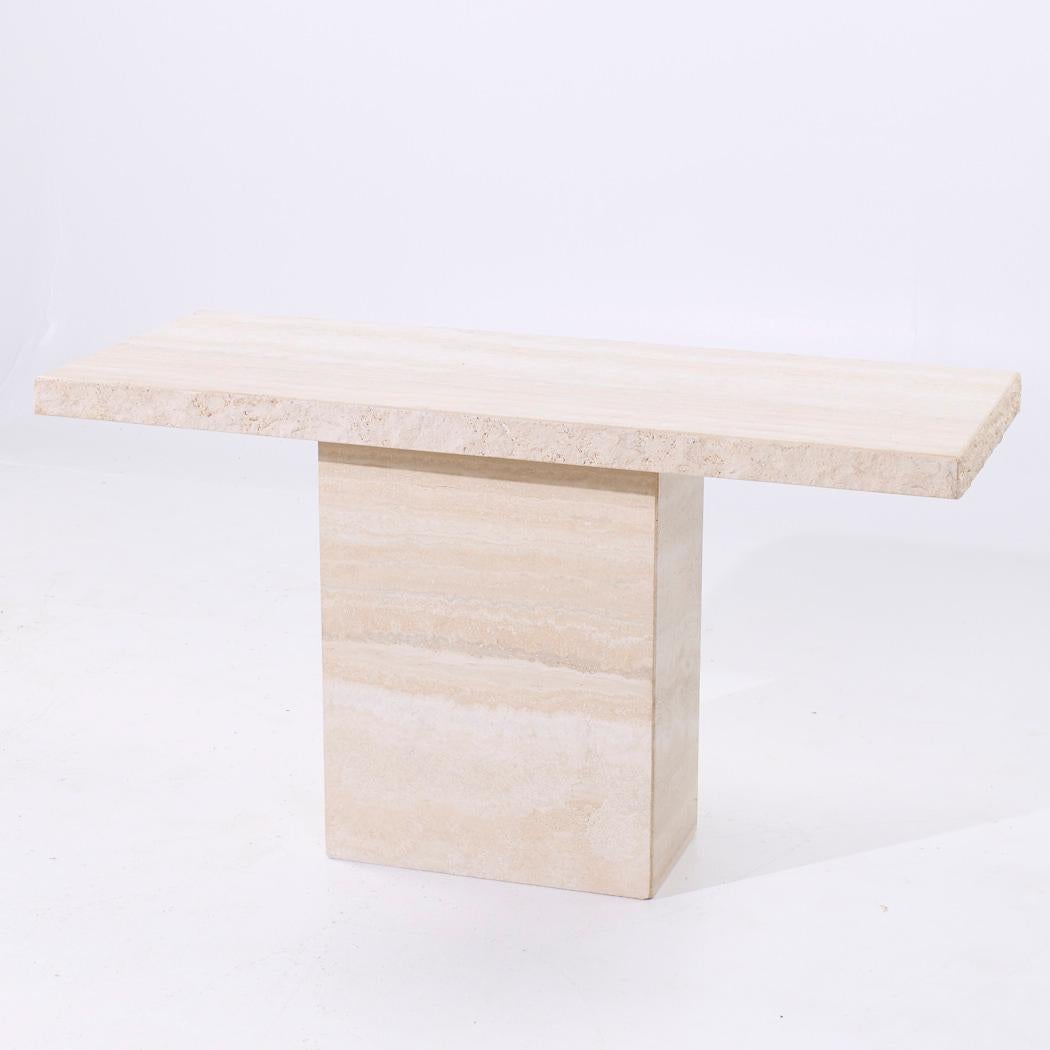 Ello Style Mid Century Travertine Console Table For Sale 2