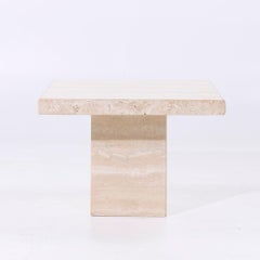 Ello Style Mid Century Travertine Side Table