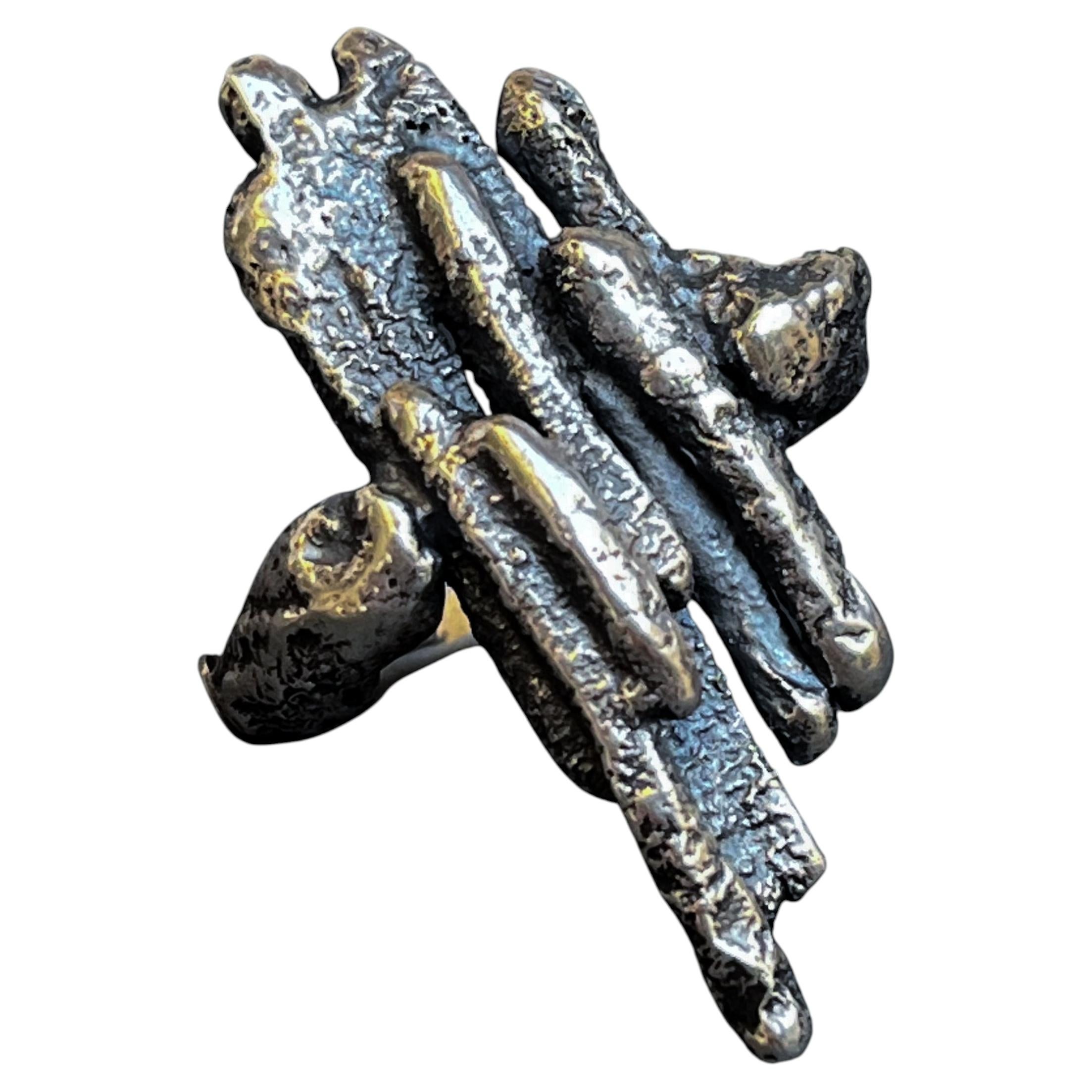 Ellos Ring in 950 Sterling Silver by Macarena Ravioly For Sale