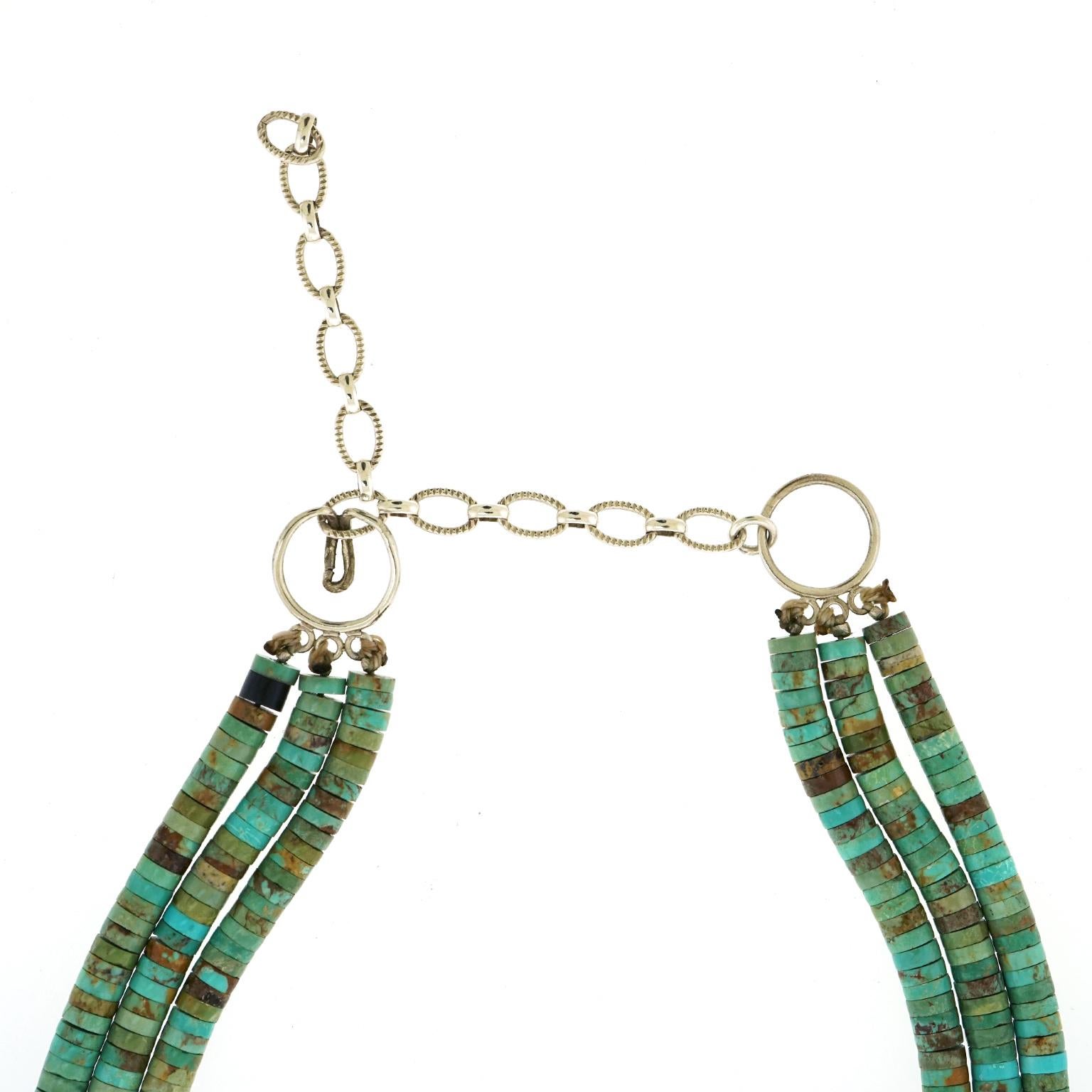 Ellouise Padilla Native American Reversible Turquoise and Spiny Oyster Necklace 3