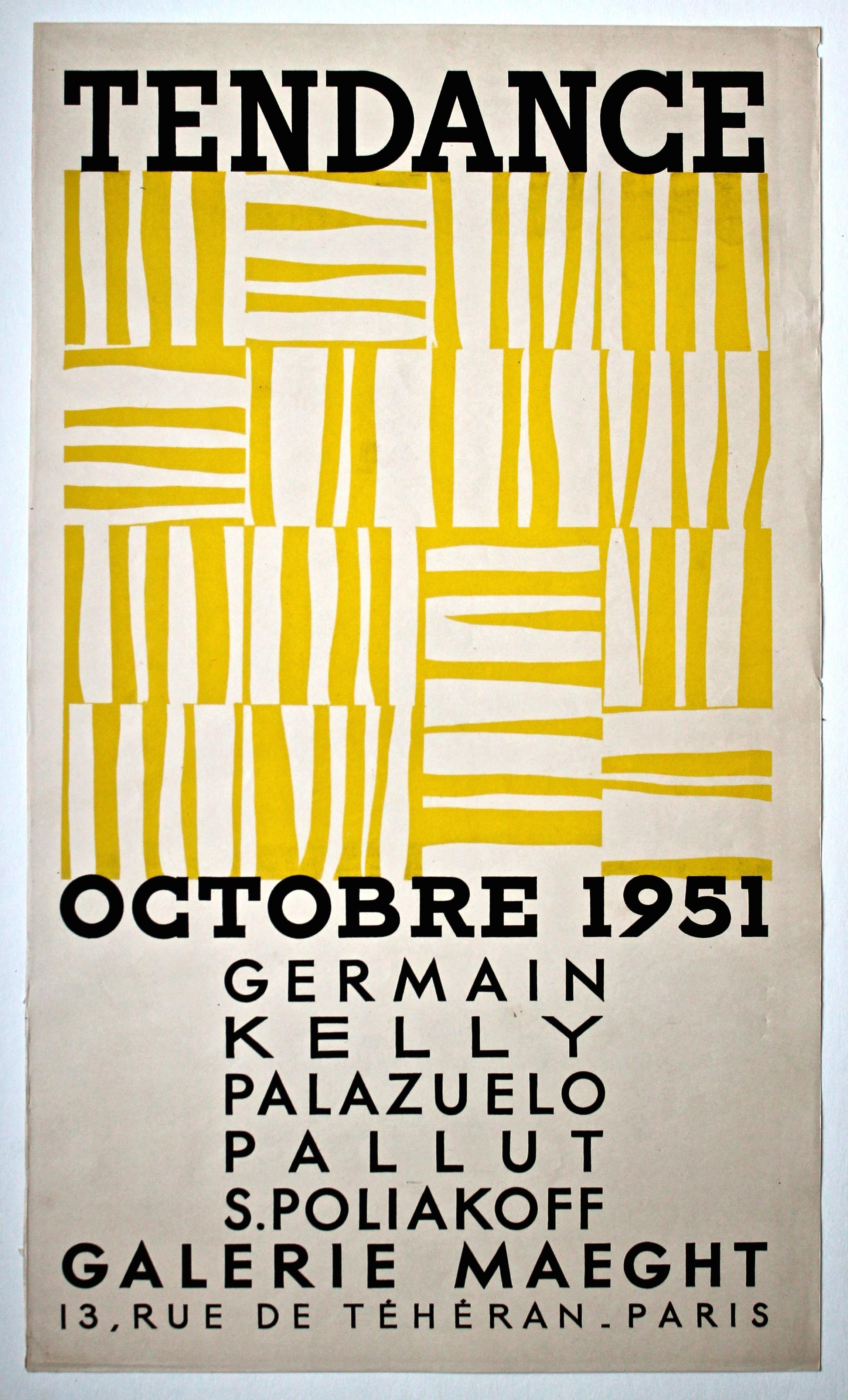 Ellsworth Kelly 1951 Galerie Maeght Wichtig Seltene Serigraphie Poster 