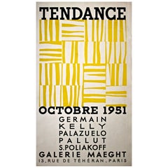 Affiche sérigraphiée rare « Tendance » de Ellsworth Kelly, Galerie Maeght, 1951