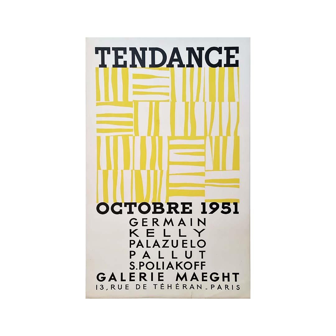 1951 Originalplakat „Tendance : Germain – Kelly – Palazuelo – Pallut – Poliakoff“ (Abstrakt), Print, von Ellsworth Kelly