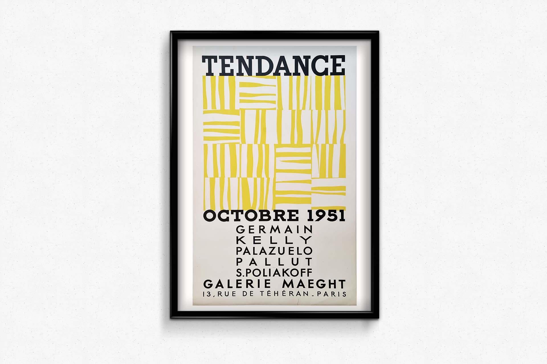 1951 Original Poster Tendance : Germain - Kelly - Palazuelo - Pallut - Poliakoff For Sale 1