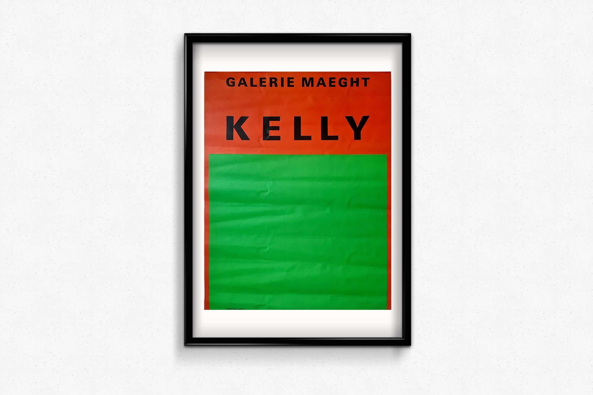 Original poster made by Ellsworth Kelly in original Lithography, for his exhibition at the Maeght Gallery in 1964. Ellsworth Kelly was an American painter, sculptor and printmaker associated with hard-edge painting, Color Field painting and
