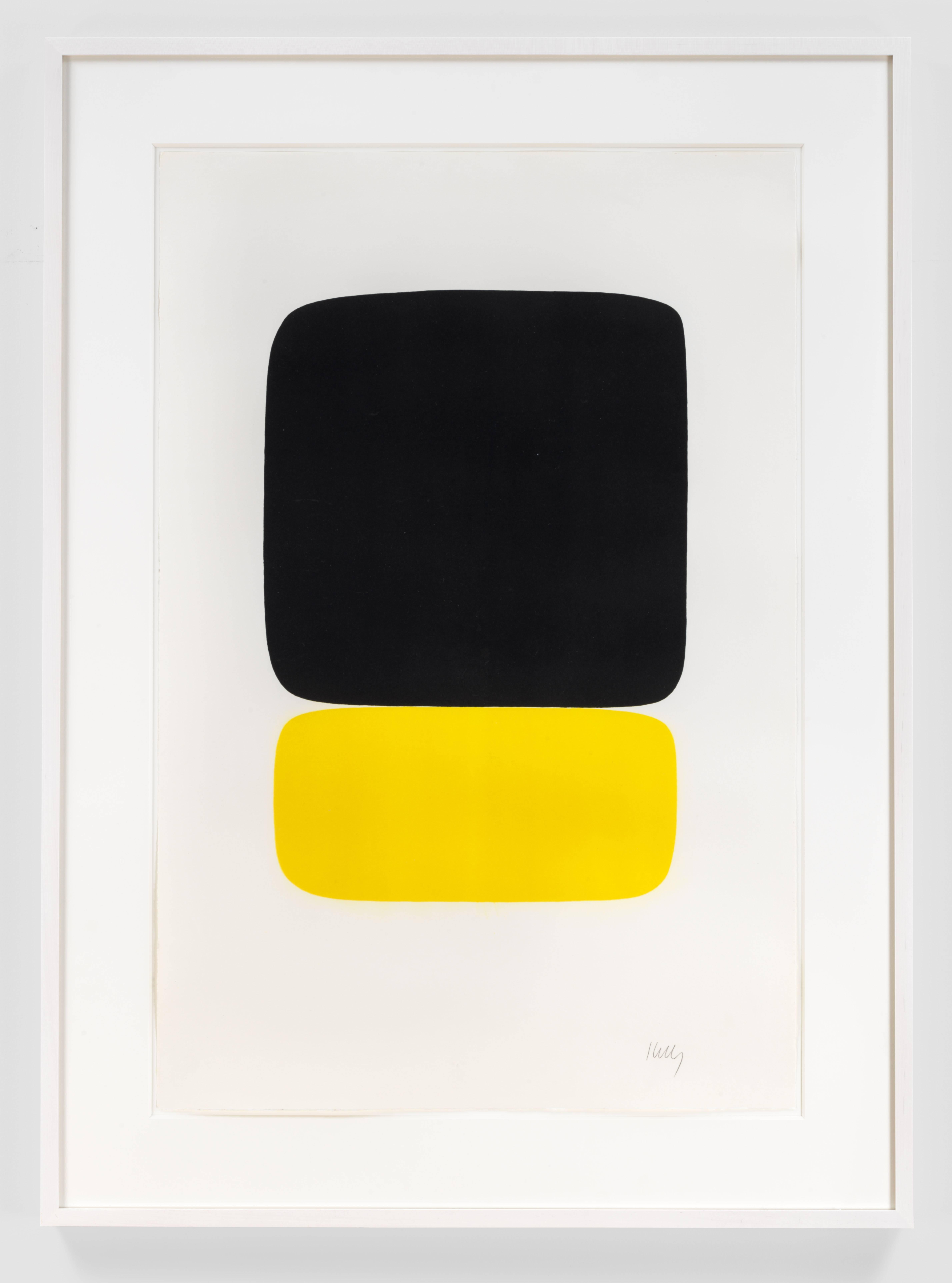 Black over Yellow - Print by Ellsworth Kelly