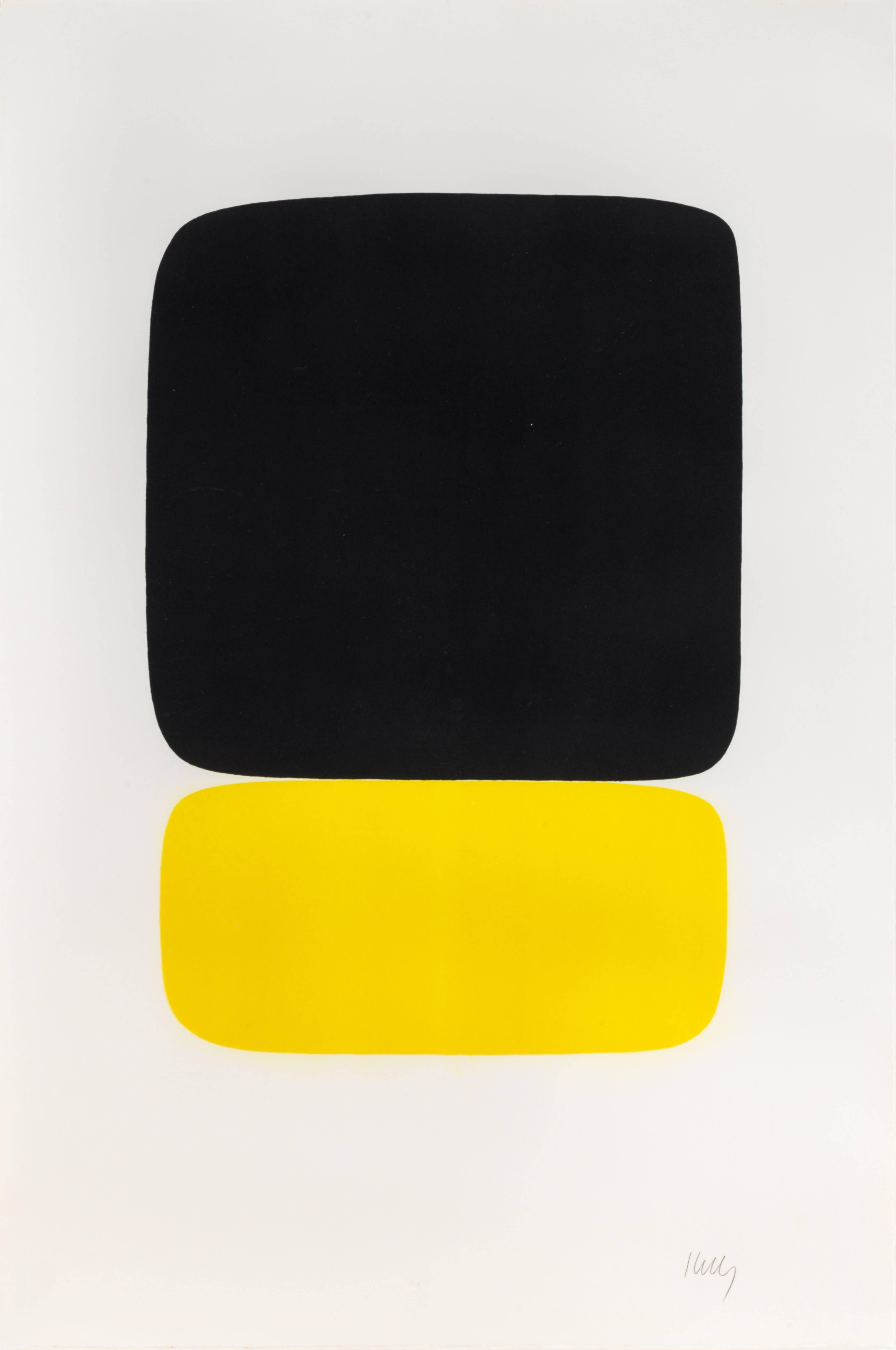 Ellsworth Kelly Abstract Print - Black over Yellow