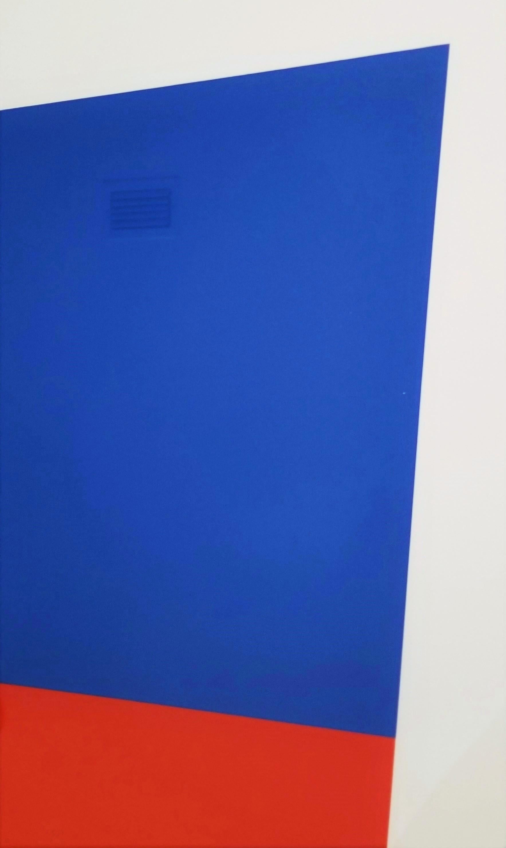 Bleu/Rouge/Orange /// Contemporain Abstrait Géométrique Minimalisme Ellsworth Kelly  en vente 9