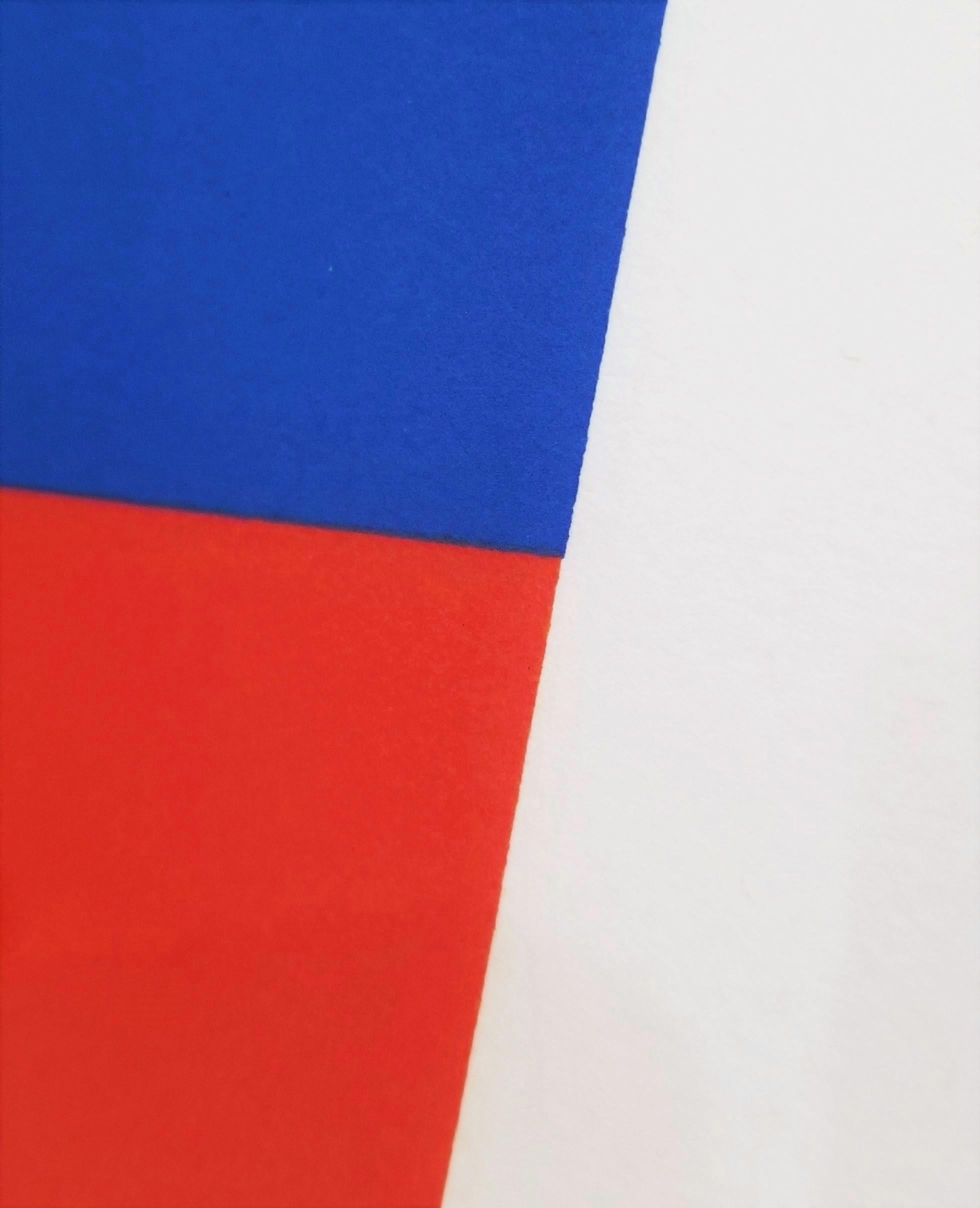 Blau/Rot-Orange /// Contemporary Abstrakt Geometrisch Minimalismus Ellsworth Kelly  im Angebot 10