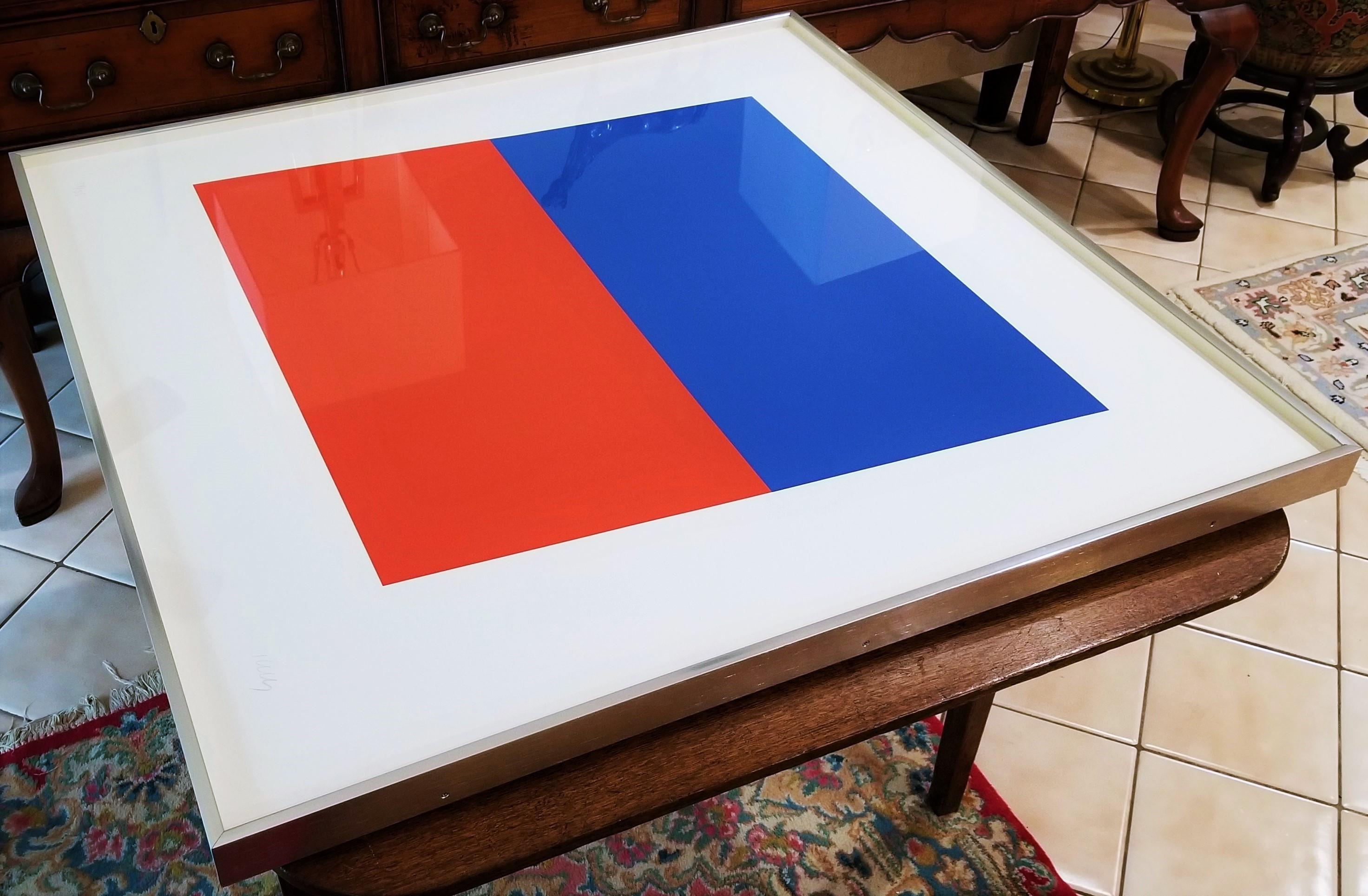Blue/Red-Orange /// Contemporary Abstract Geometric Minimalism Ellsworth Kelly  For Sale 9